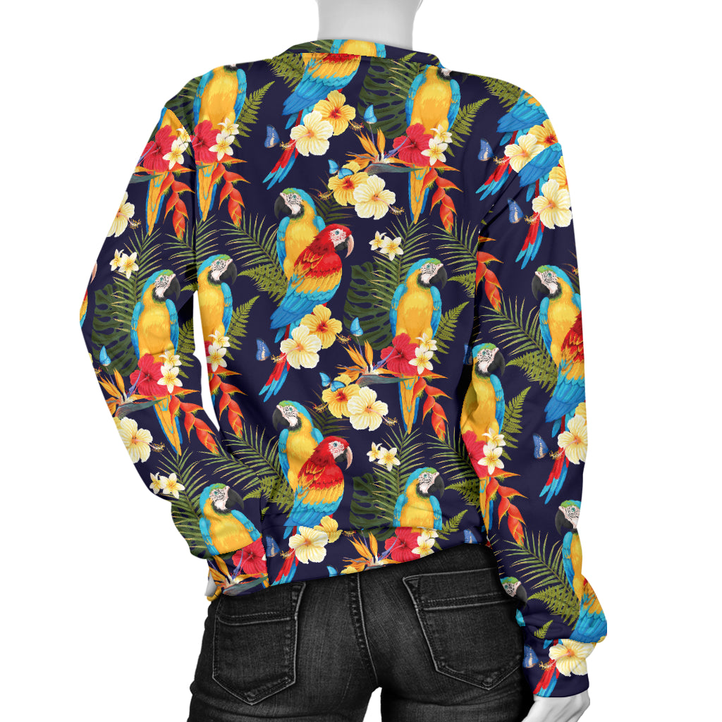 Parrot Themed Design Women Long Sleeve Sweatshirt