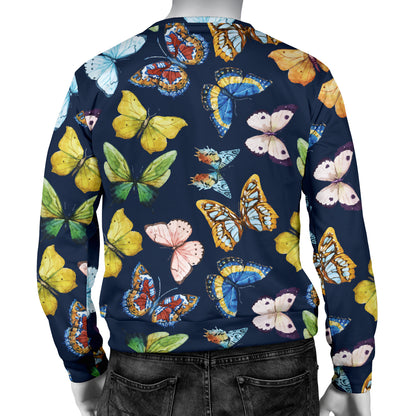 Butterfly Beautiful Print Pattern Men Long Sleeve Sweatshirt