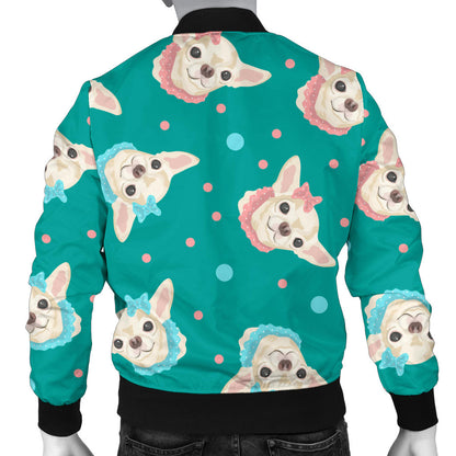 Chihuahua Polka Dot Pattern Men Bomber Jacket