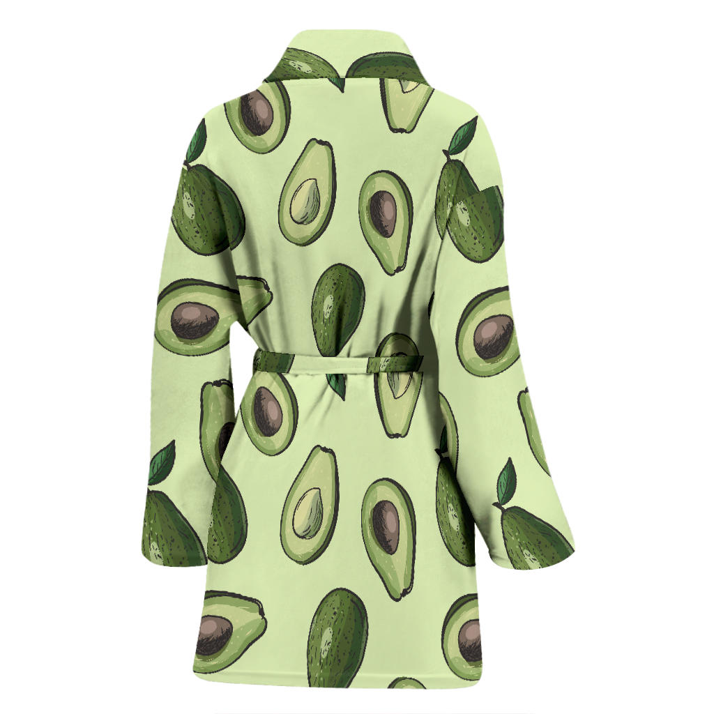 Avocado Pattern Print Design 02 Women Bathrobe
