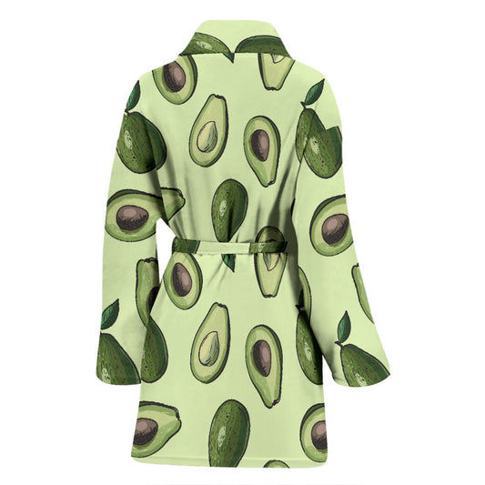 Avocado Pattern Print Design 02 Women Bathrobe