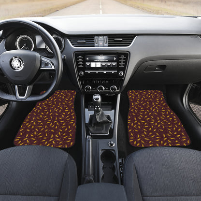 Agricultural Gold Wheat Print Pattern Car Floor Mats Front Back