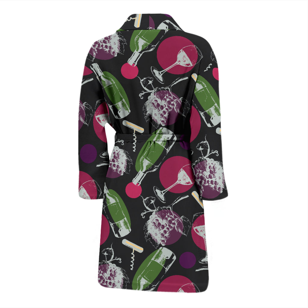 Wine Print Design LKS307 Men Bathrobe