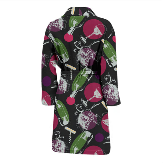 Wine Print Design LKS307 Men Bathrobe