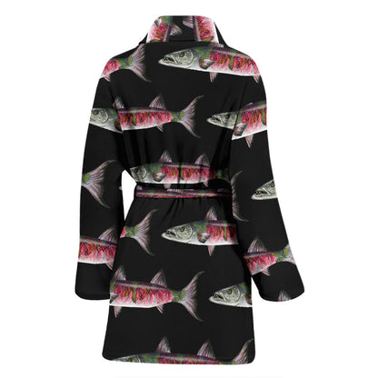 Barracuda Pattern Print Design 02 Women Bathrobe