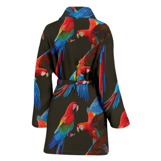 Macaw Pattern Print Design 04 Women Bathrobe