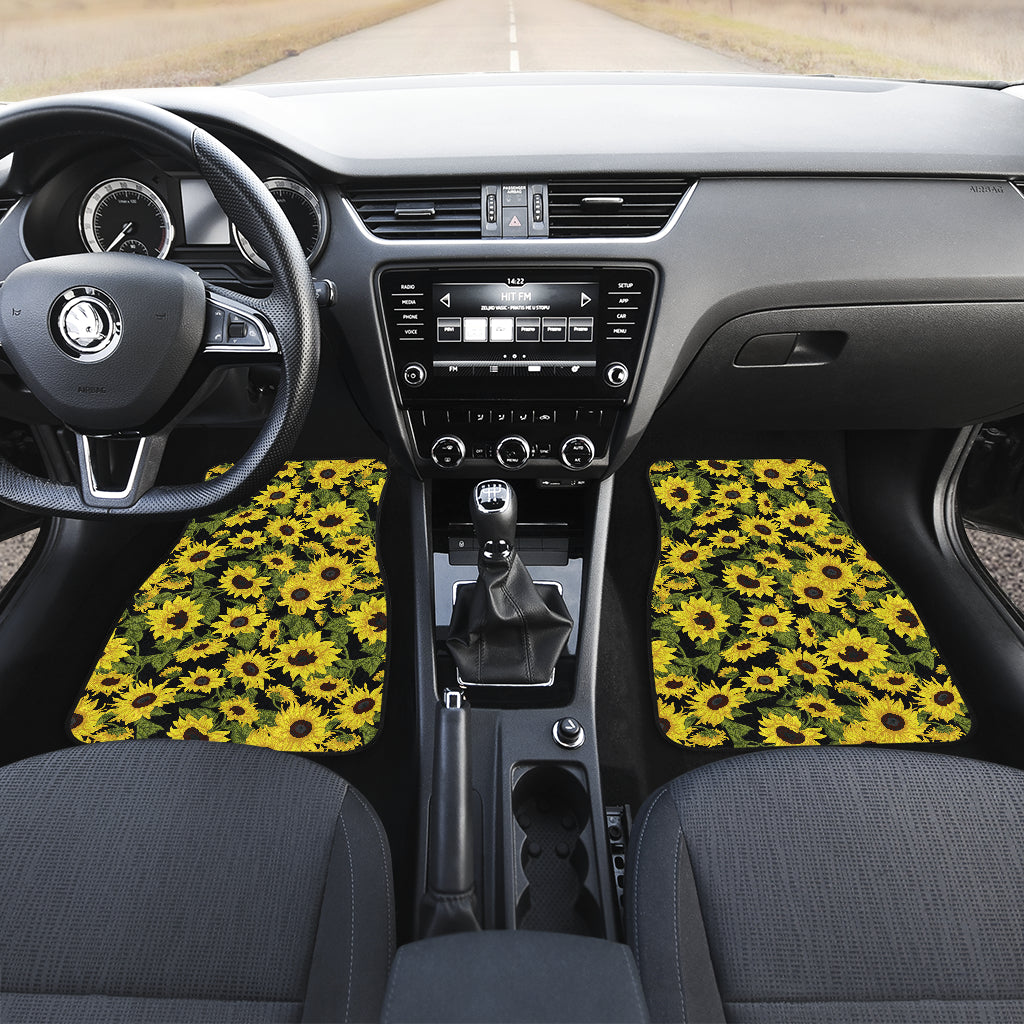 Sunflower Fresh Bright Color Print Car Floor Mats Front Back