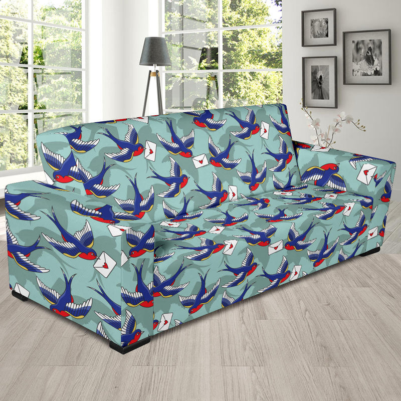 Swallow Bird Pattern Print Design 02 Sofa Slipcover