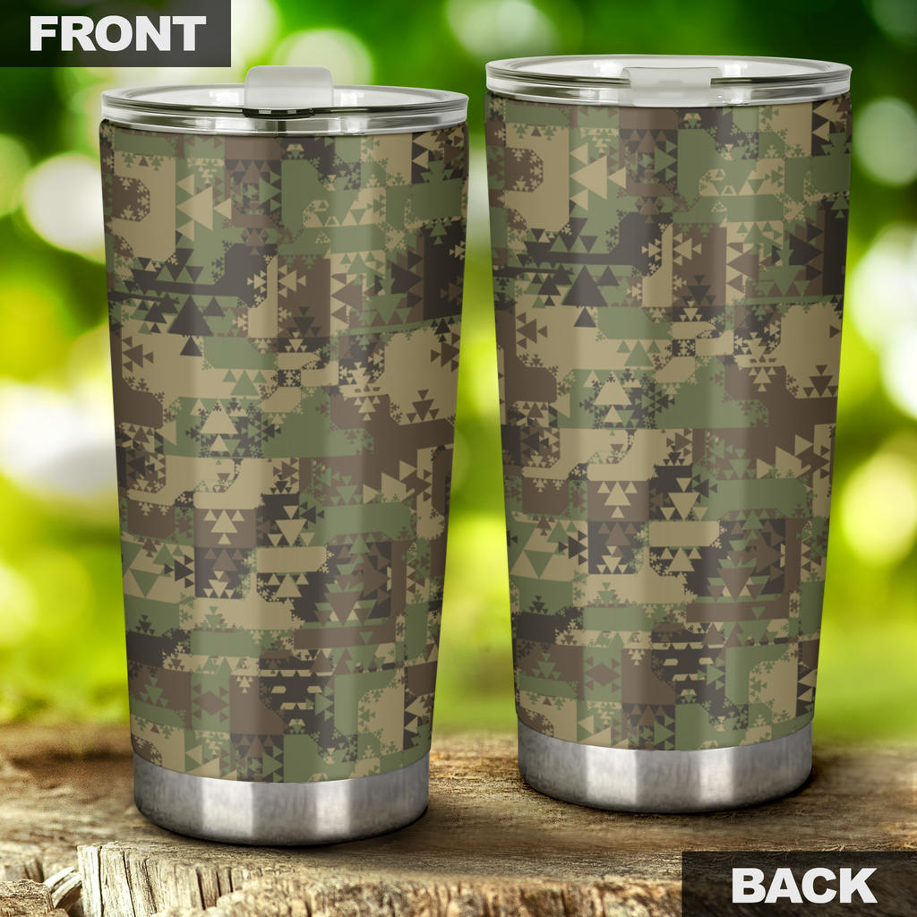 Camouflage Aztec Green Army Print Tumbler