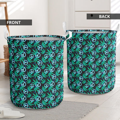 Peace Sign Themed Design Print Laundry Basket