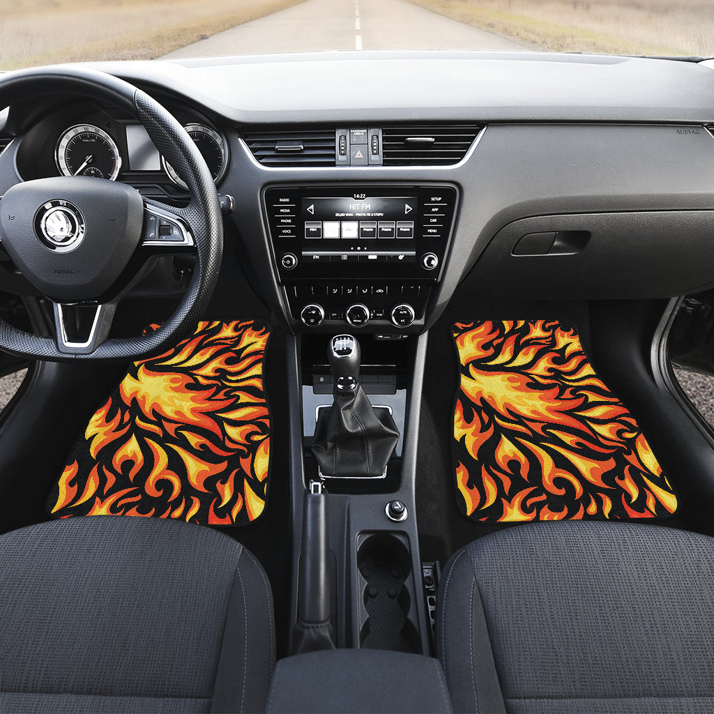 Flame Fire Design Pattern Car Floor Mats Front Back