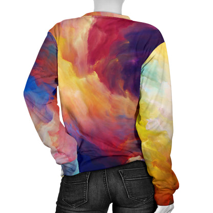 Vortex Twist Swirl Water Color Design Women Long Sleeve Sweatshirt