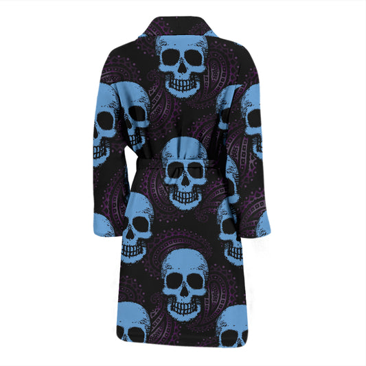 Skull Print Design LKS3012 Men Bathrobe