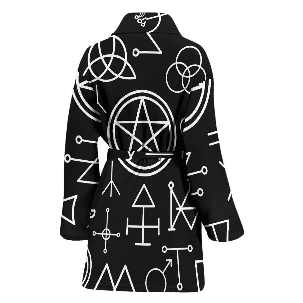 Pentagram Pattern Print Design A02 Women Bathrobe