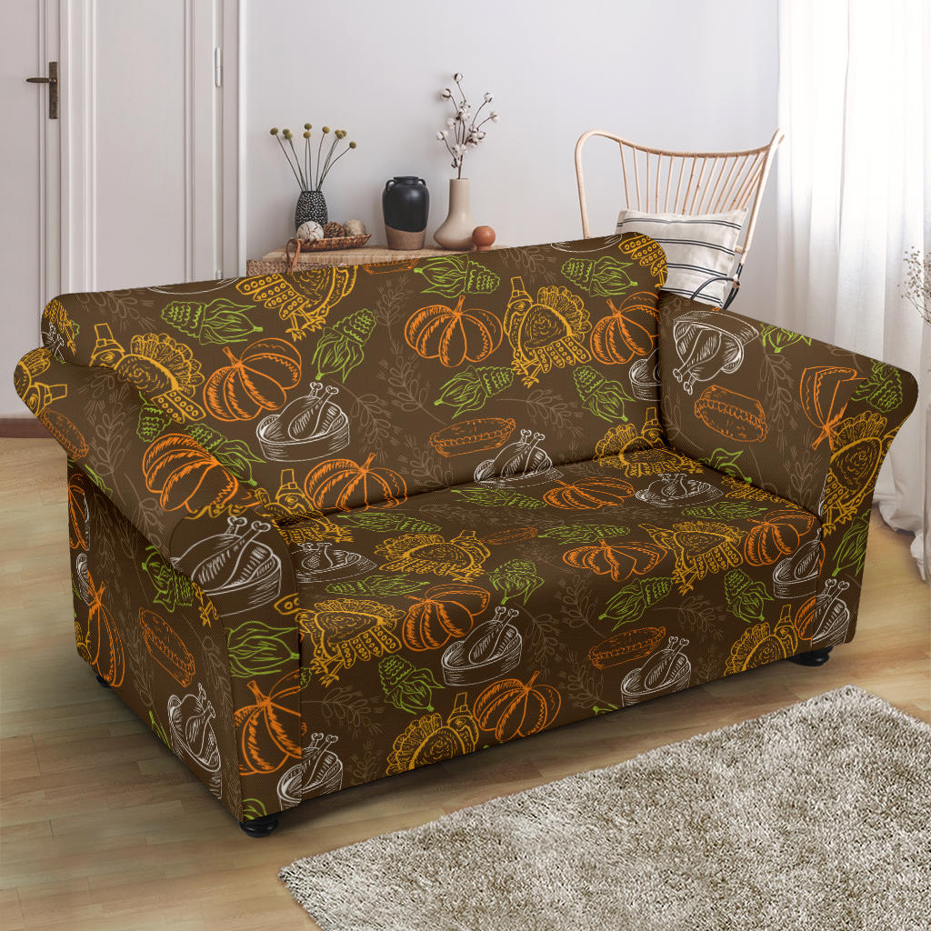 Thanksgiving Print Design LKS301 Loveseat Couch Slipcover