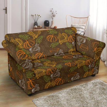 Thanksgiving Print Design LKS301 Loveseat Couch Slipcover