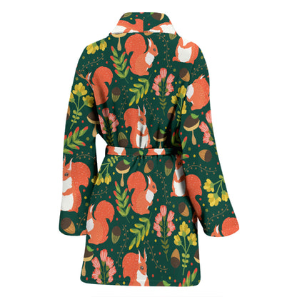 Squirrel Print Design LKS302 Women Bathrobe