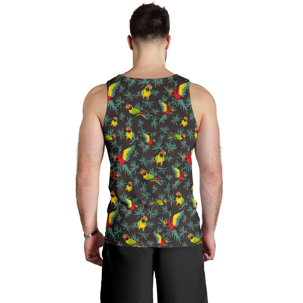 Parrot Themed Print Men Tank Top