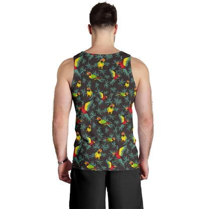 Parrot Themed Print Men Tank Top