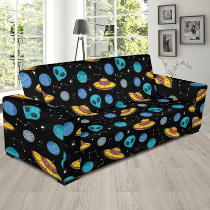 UFO Alien Print Design LKS306 Sofa Slipcover