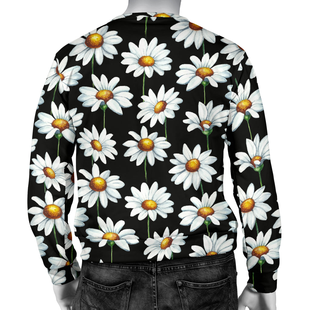 Daisy Print Pattern Men Long Sleeve Sweatshirt