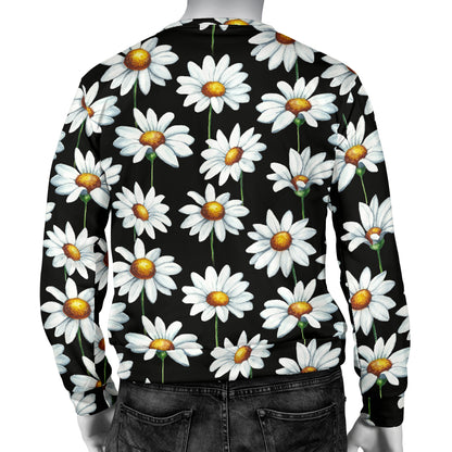 Daisy Print Pattern Men Long Sleeve Sweatshirt