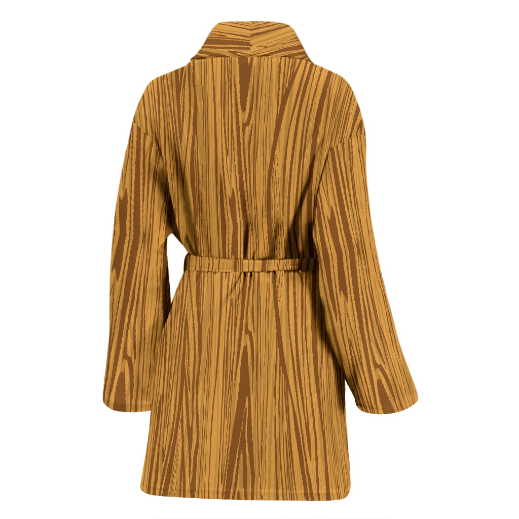Wood Texture Print Design LKS301 Women Bathrobe