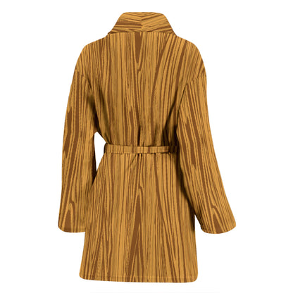 Wood Texture Print Design LKS301 Women Bathrobe