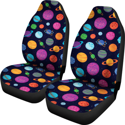 Planet Multicolor Print Design LKS302 Car Seat Covers