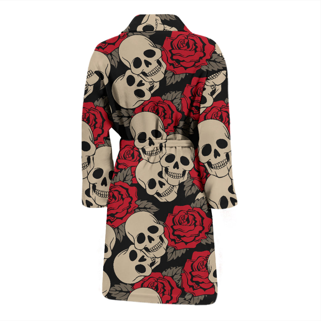 Skull And Roses Print Design LKS301 Men Bathrobe