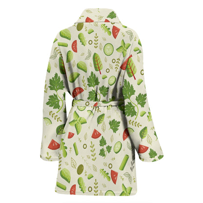 Salad Vegetable Print Design LKS302 Women Bathrobe