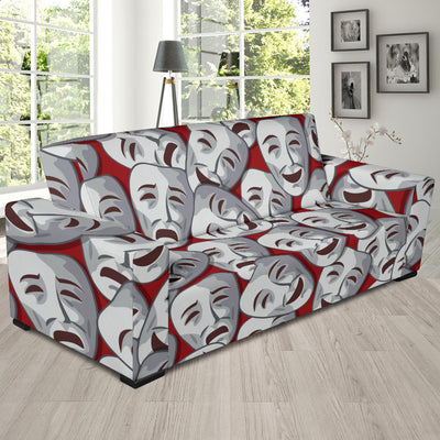 Acting Mask Pattern Print Design 01 Sofa Slipcover