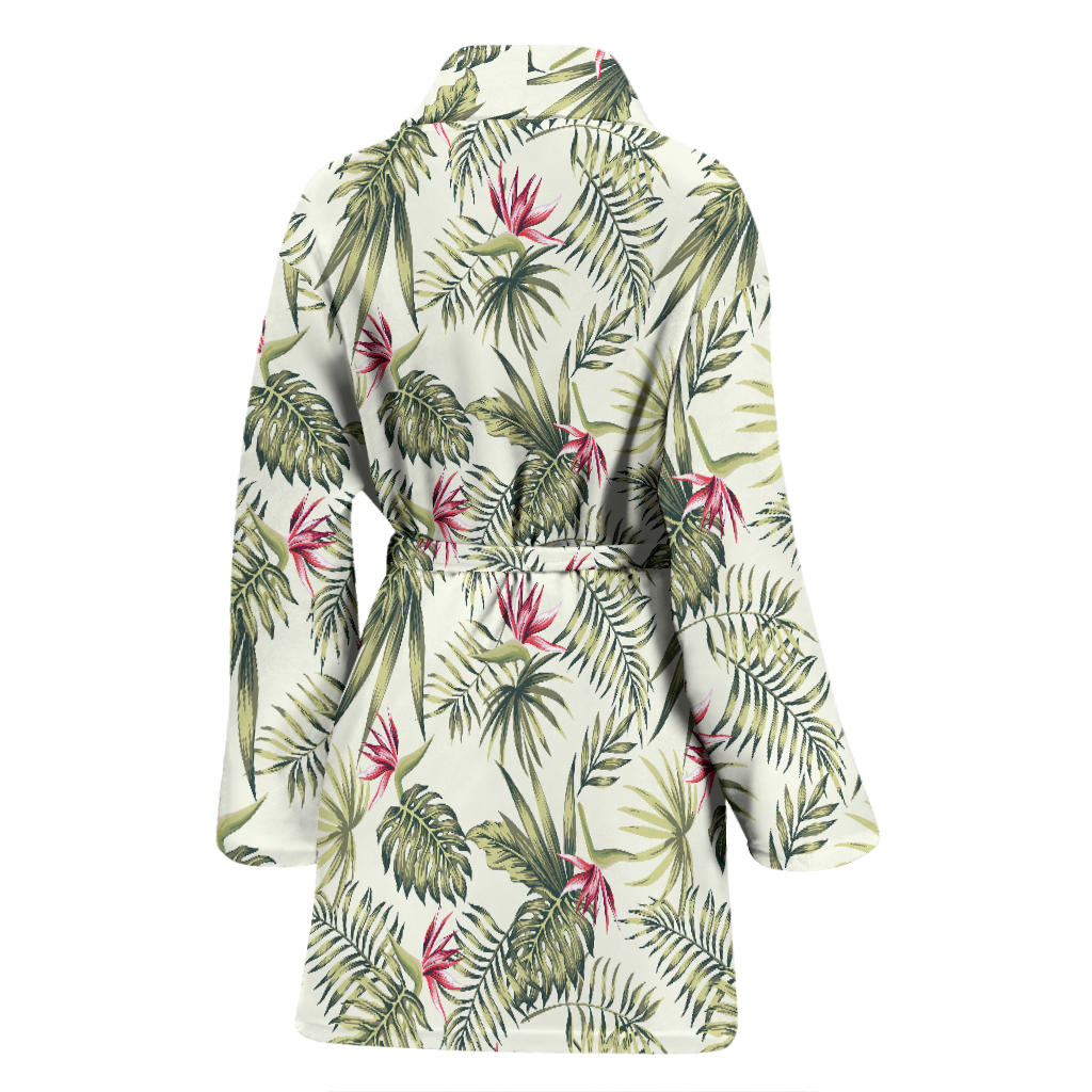 Bird Of Paradise Pattern Print Design 04 Women Bathrobe