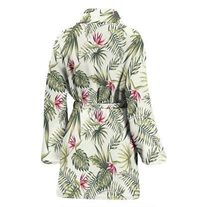 Bird Of Paradise Pattern Print Design 04 Women Bathrobe