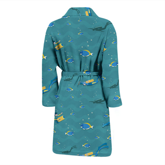 Scuba Driving Pattern Print Design LKS306 Men Bathrobe