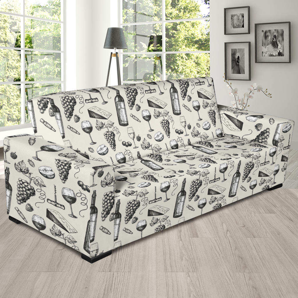 Wine Themed Print Design LKS306 Sofa Slipcover