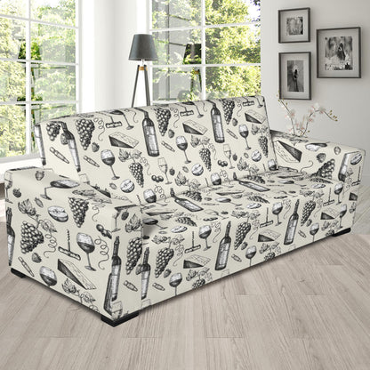 Wine Themed Print Design LKS306 Sofa Slipcover