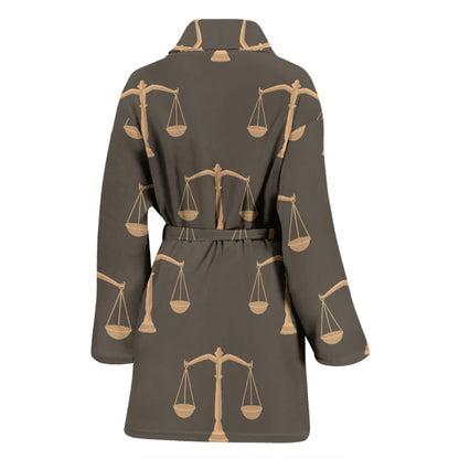 Libra Pattern Print Design 01 Women Bathrobe
