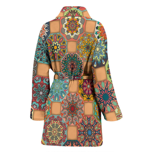 Boho Pattern Print Design 07 Women Bathrobe