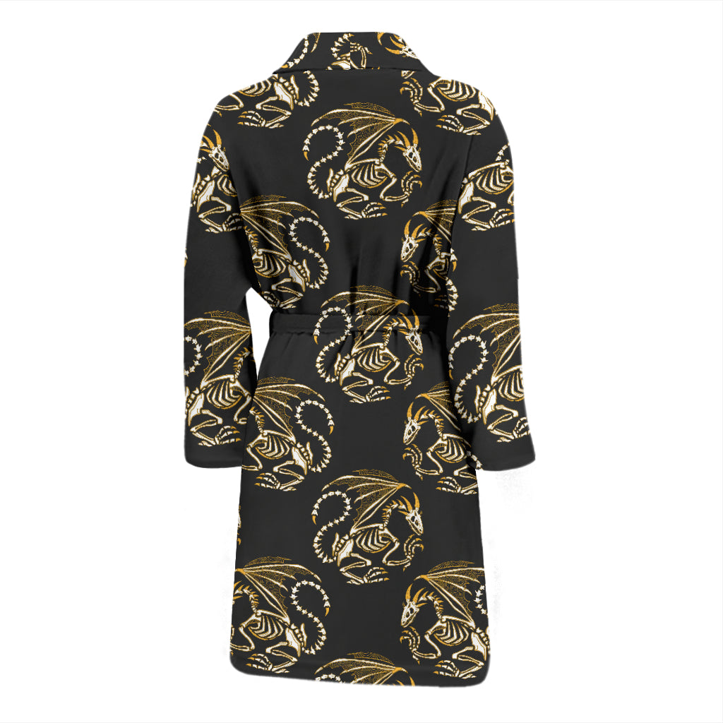 Skeleton Dragon Print Design LKS306 Men Bathrobe