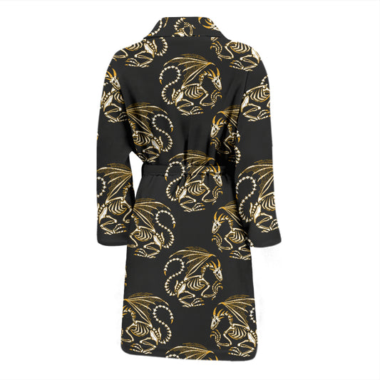 Skeleton Dragon Print Design LKS306 Men Bathrobe