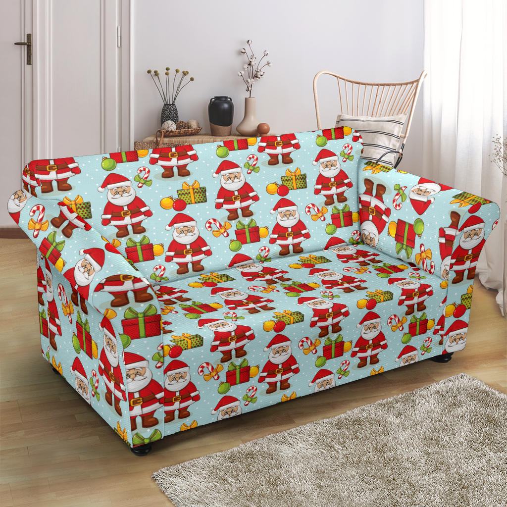 Santa Christmas Themed Print Design LKS303 Loveseat Couch Slipcover