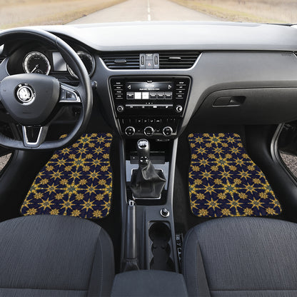 kaleidoscope Gold Print Design Car Floor Mats Front Back