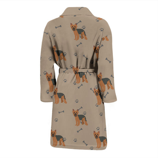 Yorkshire Terriers Print Design LKS305 Men Bathrobe