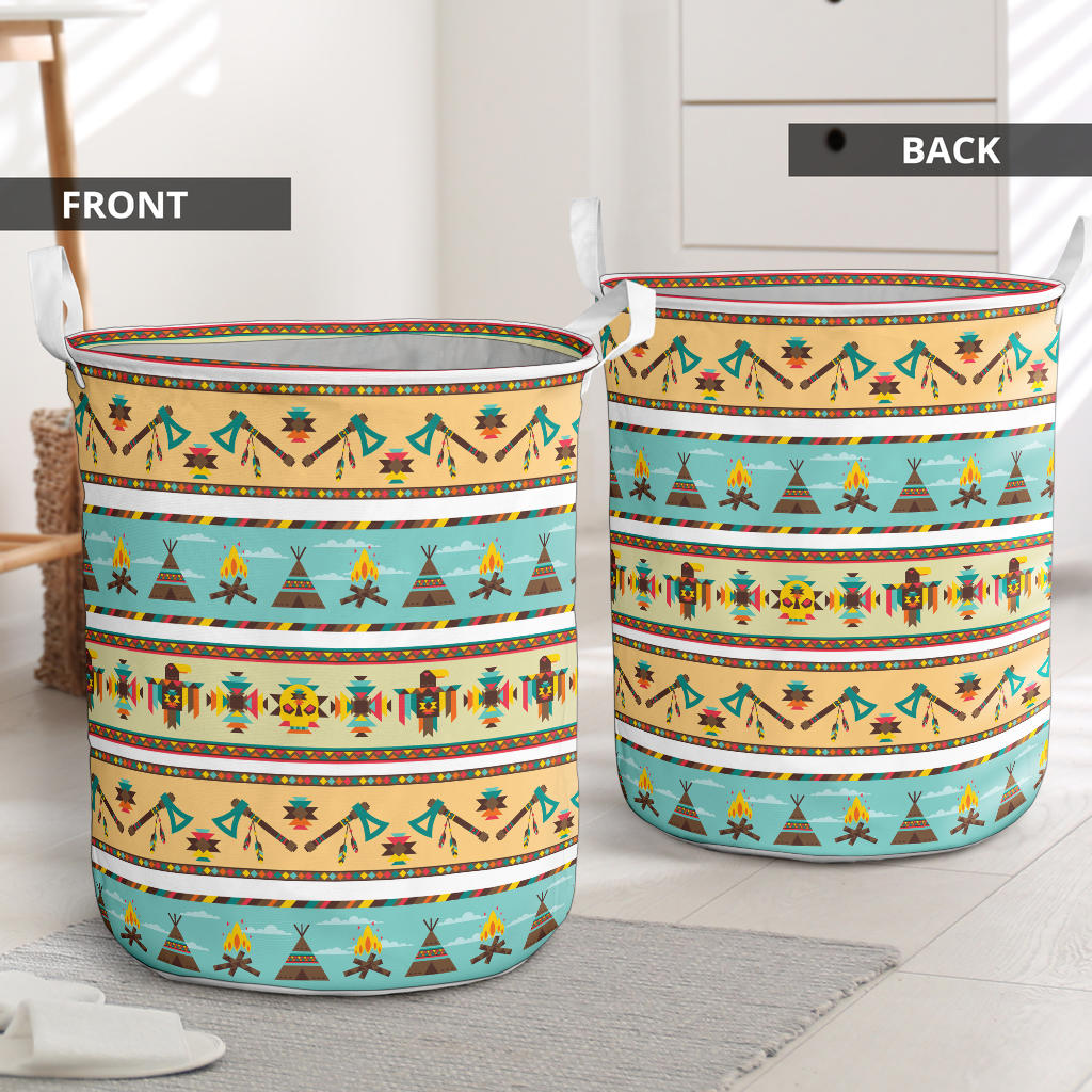 American indian Life Pattern Laundry Basket