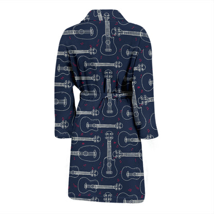 Ukulele Print Design LKS401 Men Bathrobe