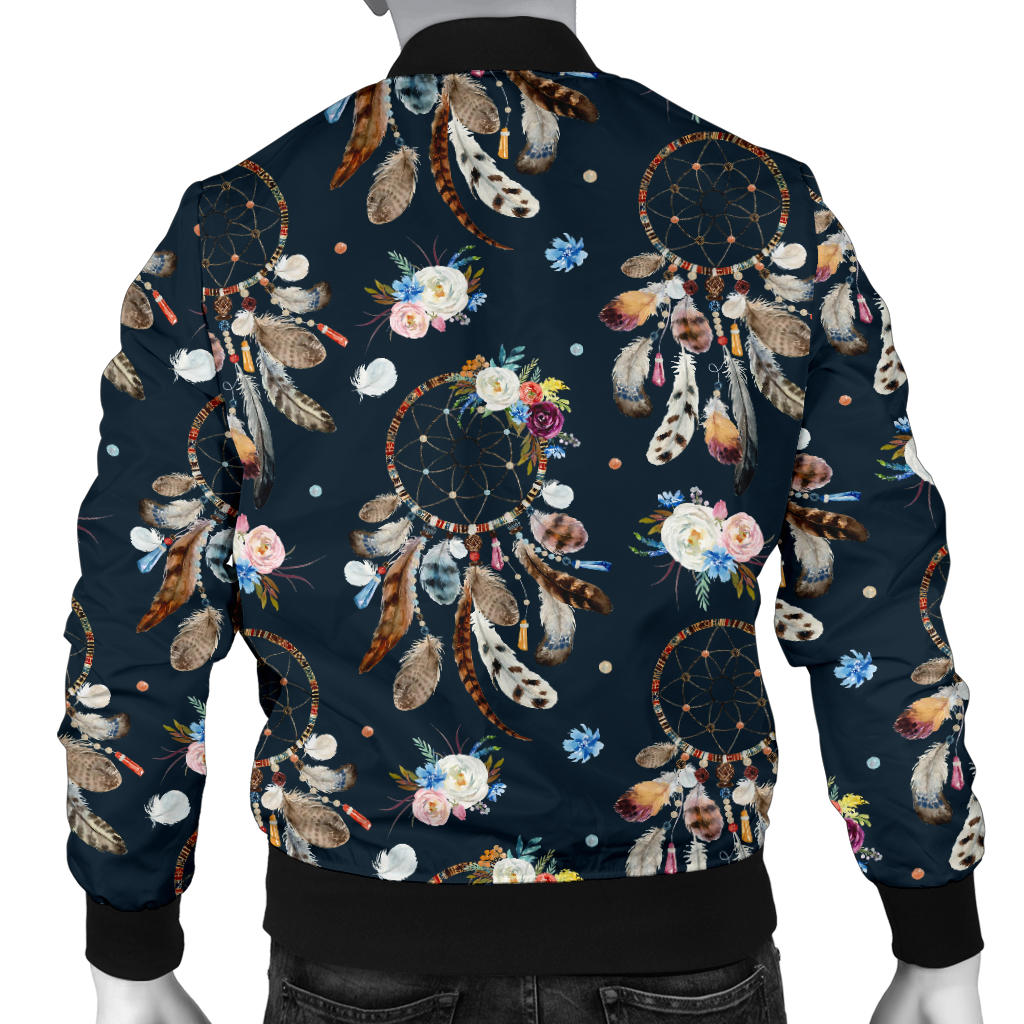 Dream Catcher Boho Floral Style Men Bomber Jacket