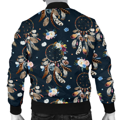 Dream Catcher Boho Floral Style Men Bomber Jacket