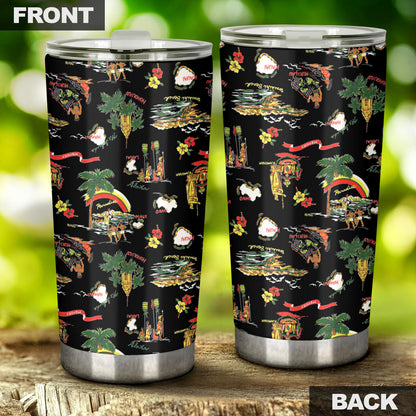 Hawaiian Island Themed Print Tumbler