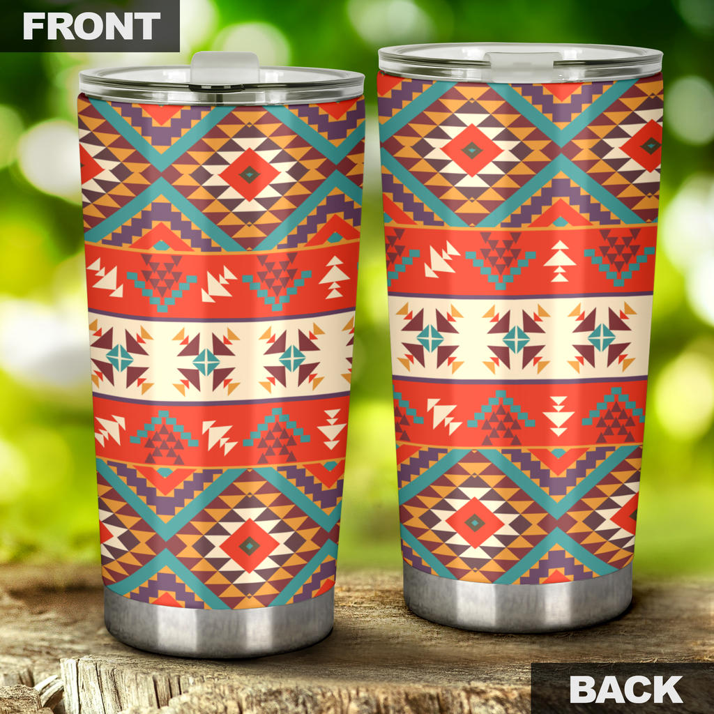 Aztec Red Print Pattern Tumbler